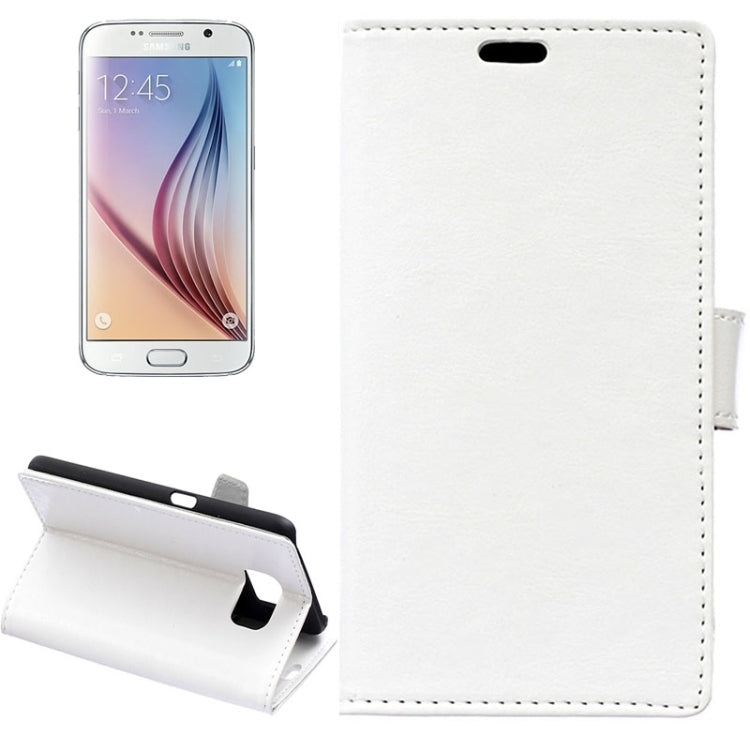 For Galaxy S6 / G920 Crazy Horse Texture Horizontal Flip Solid Color Magnetic Buckle Leather Case with Holder & Card Slots & Wallet