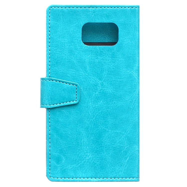 For Galaxy S6 Edge / G925 Crazy Horse Texture Horizontal Flip Solid Color Magnetic Buckle Leather Case with Holder & Card Slots & Wallet