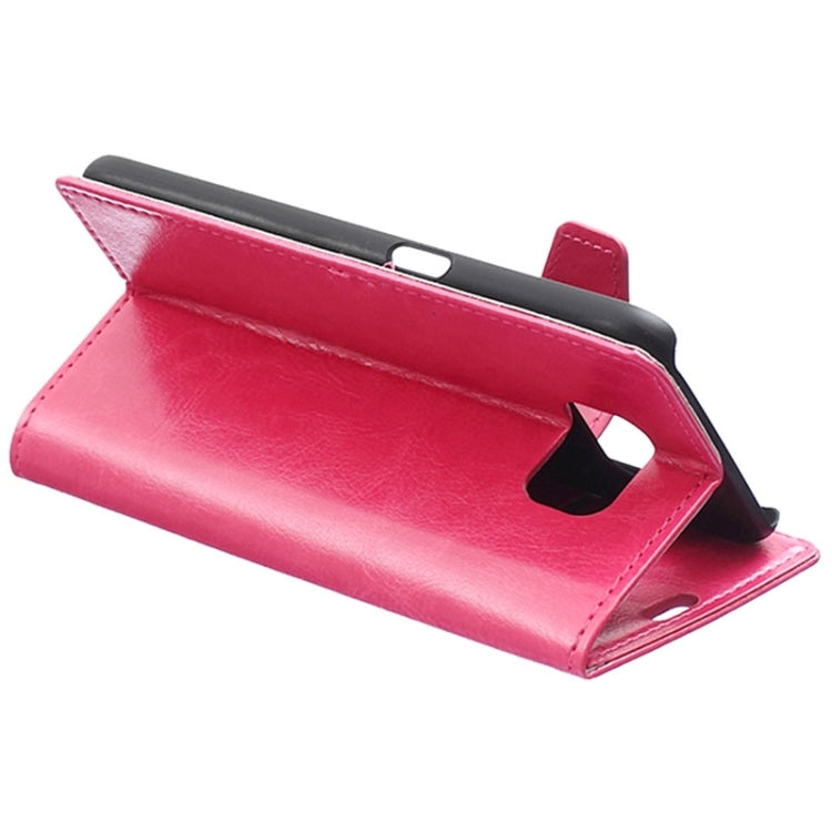 For Galaxy S6 Edge / G925 Crazy Horse Texture Horizontal Flip Solid Color Magnetic Buckle Leather Case with Holder & Card Slots & Wallet