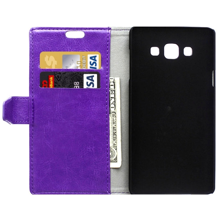 Crazy Horse Texture Horizontal Flip Solid Color Magnetic Buckle Leather Case with Holder & Card Slots & Wallet for Galaxy A7 / A700F
