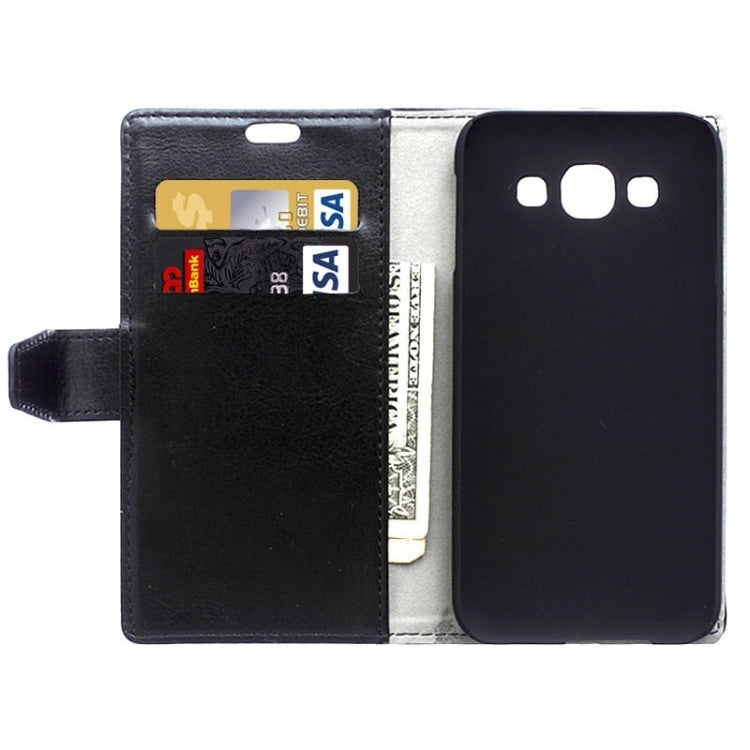 Crazy Horse Texture Horizontal Flip Solid Color Magnetic Buckle Leather Case with Holder & Card Slots & Wallet for Galaxy E5 / E500