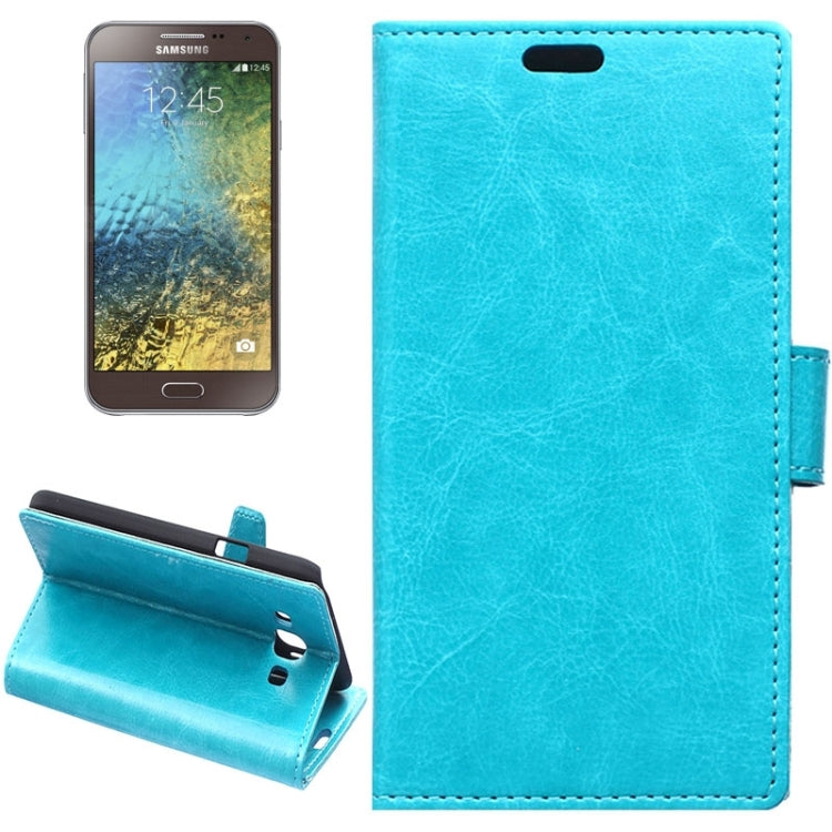 Crazy Horse Texture Horizontal Flip Solid Color Magnetic Buckle Leather Case with Holder & Card Slots & Wallet for Galaxy E5 / E500