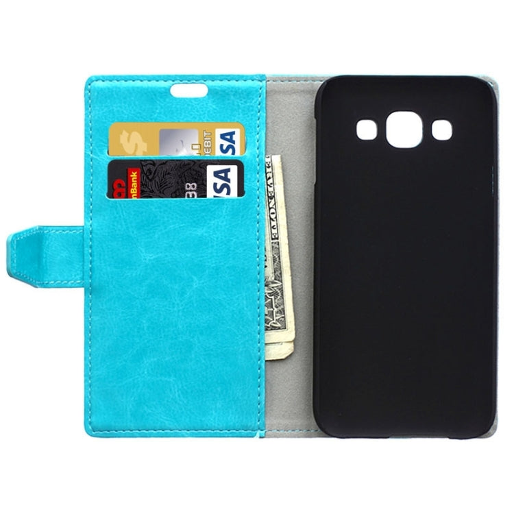 Crazy Horse Texture Horizontal Flip Solid Color Magnetic Buckle Leather Case with Holder & Card Slots & Wallet for Galaxy E5 / E500