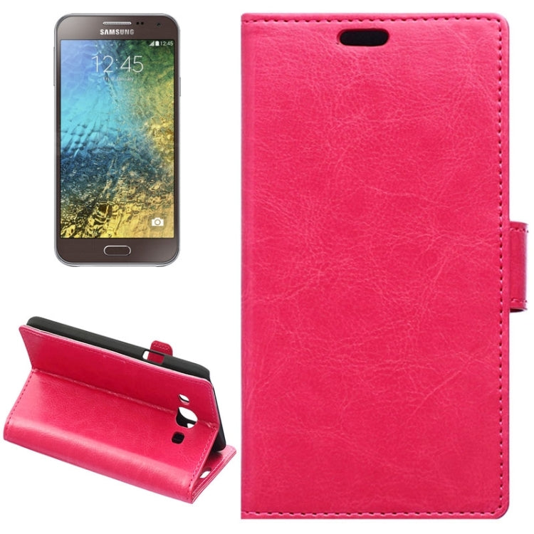 Crazy Horse Texture Horizontal Flip Solid Color Magnetic Buckle Leather Case with Holder & Card Slots & Wallet for Galaxy E5 / E500