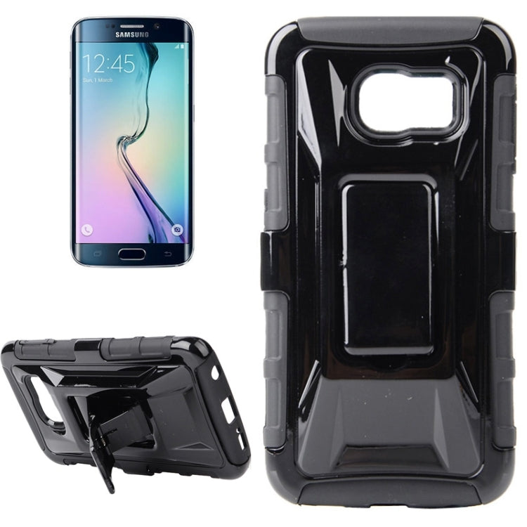 For Galaxy S6 Edge / G925 Fashionable Cool and Detachable Racing Car Form Combination Case with Holder and Hand Strap