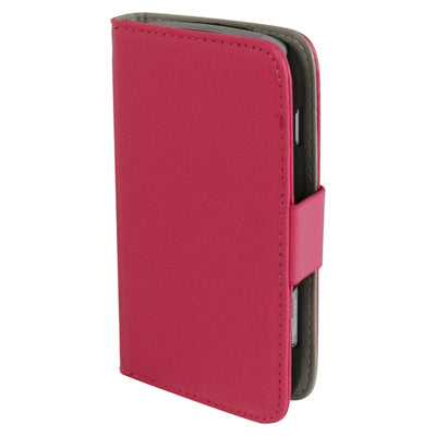 Litchi Texture Horizontal Flip Leather Case with Credit Card Slots & Holder for Galaxy Trend Duos / S7562(Magenta)
