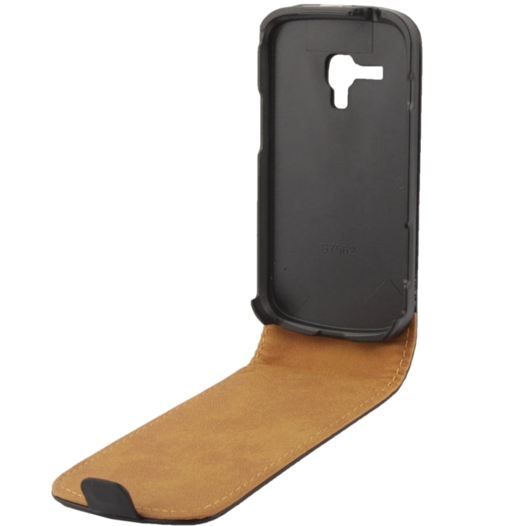 Vertical Flip Leather Case for Galaxy Trend Duos / S7562(Black)