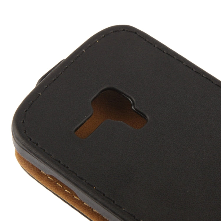 Vertical Flip Leather Case for Galaxy Trend Duos / S7562(Black)