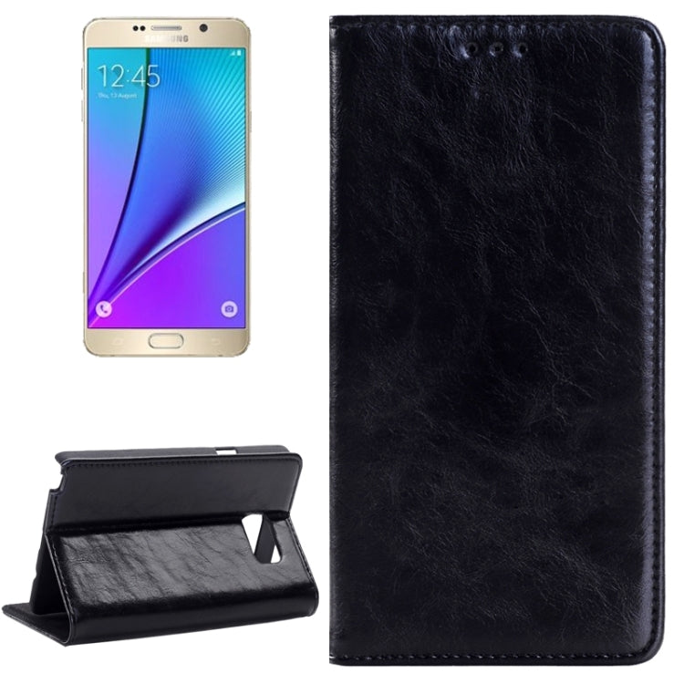 Crazy Horse Texture Horizontal Flip Solid Color Genuine Leather Case with Holder and Card Slot for Galaxy Note 5 / N920