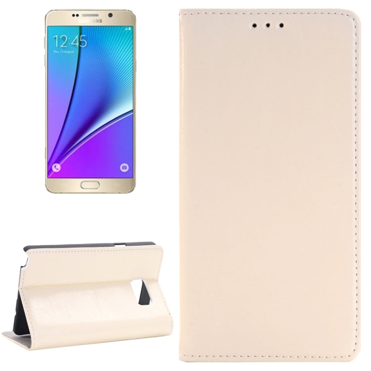 Crazy Horse Texture Horizontal Flip Solid Color Genuine Leather Case with Holder and Card Slot for Galaxy Note 5 / N920