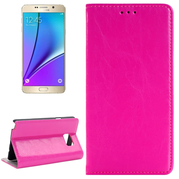 Crazy Horse Texture Horizontal Flip Solid Color Genuine Leather Case with Holder and Card Slot for Galaxy Note 5 / N920