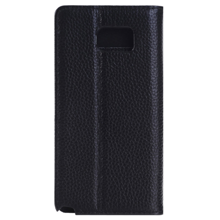 Litchi Texture Horizontal Flip Solid Color Genuine Leather Case with Holder and Card Slot for Galaxy Note 5 / N920