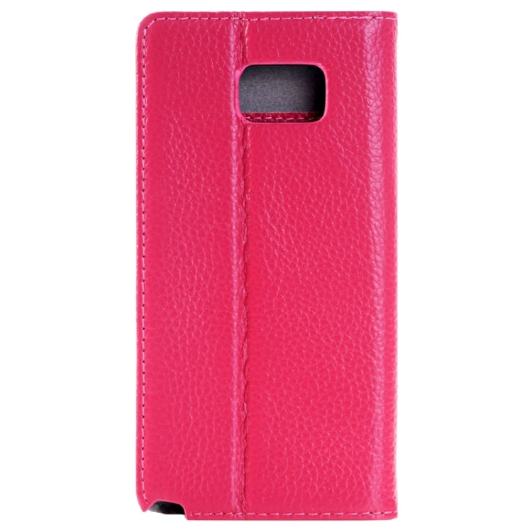 Litchi Texture Horizontal Flip Solid Color Genuine Leather Case with Holder and Card Slot for Galaxy Note 5 / N920