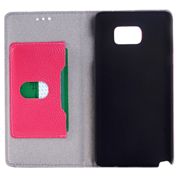 Litchi Texture Horizontal Flip Solid Color Genuine Leather Case with Holder and Card Slot for Galaxy Note 5 / N920