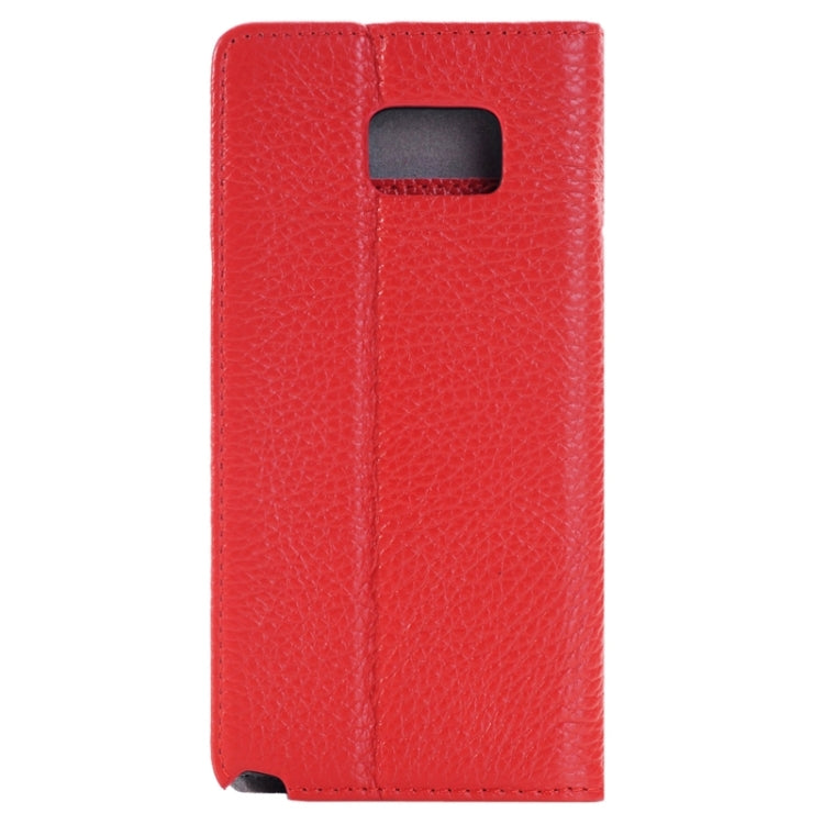 Litchi Texture Horizontal Flip Solid Color Genuine Leather Case with Holder and Card Slot for Galaxy Note 5 / N920
