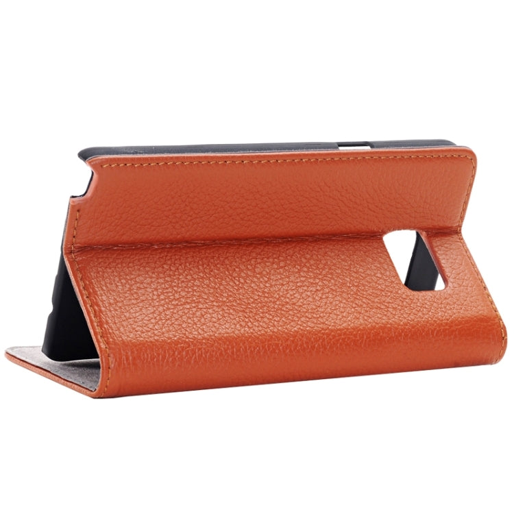 Litchi Texture Horizontal Flip Solid Color Genuine Leather Case with Holder and Card Slot for Galaxy Note 5 / N920
