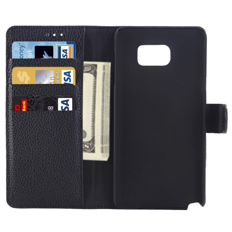 Litchi Texture Horizontal Flip Solid Color Leather Case with Holder and Card Slots for Galaxy Note 5 / N920