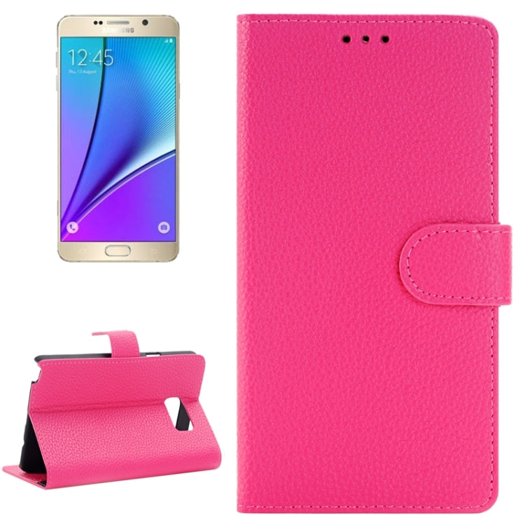 Litchi Texture Horizontal Flip Solid Color Leather Case with Holder and Card Slots for Galaxy Note 5 / N920