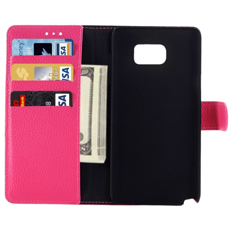 Litchi Texture Horizontal Flip Solid Color Leather Case with Holder and Card Slots for Galaxy Note 5 / N920