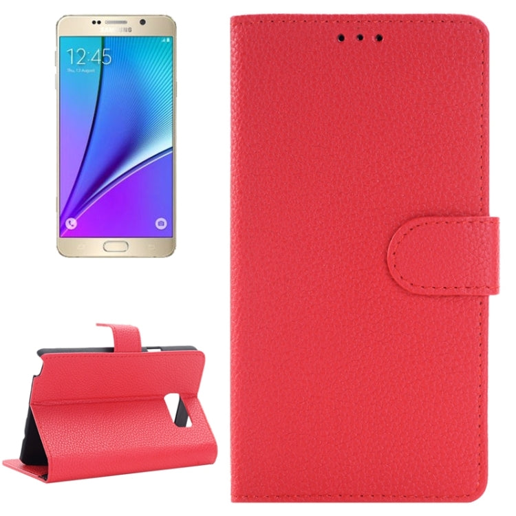 Litchi Texture Horizontal Flip Solid Color Leather Case with Holder and Card Slots for Galaxy Note 5 / N920