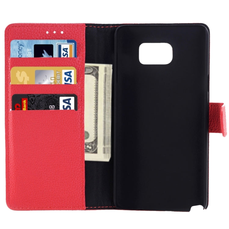Litchi Texture Horizontal Flip Solid Color Leather Case with Holder and Card Slots for Galaxy Note 5 / N920