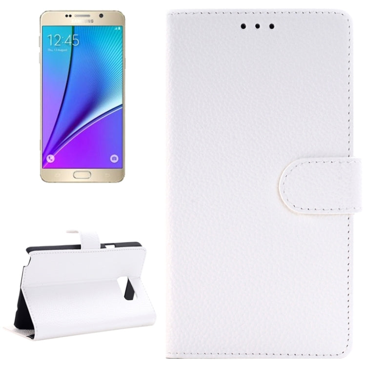 Litchi Texture Horizontal Flip Solid Color Leather Case with Holder and Card Slots for Galaxy Note 5 / N920