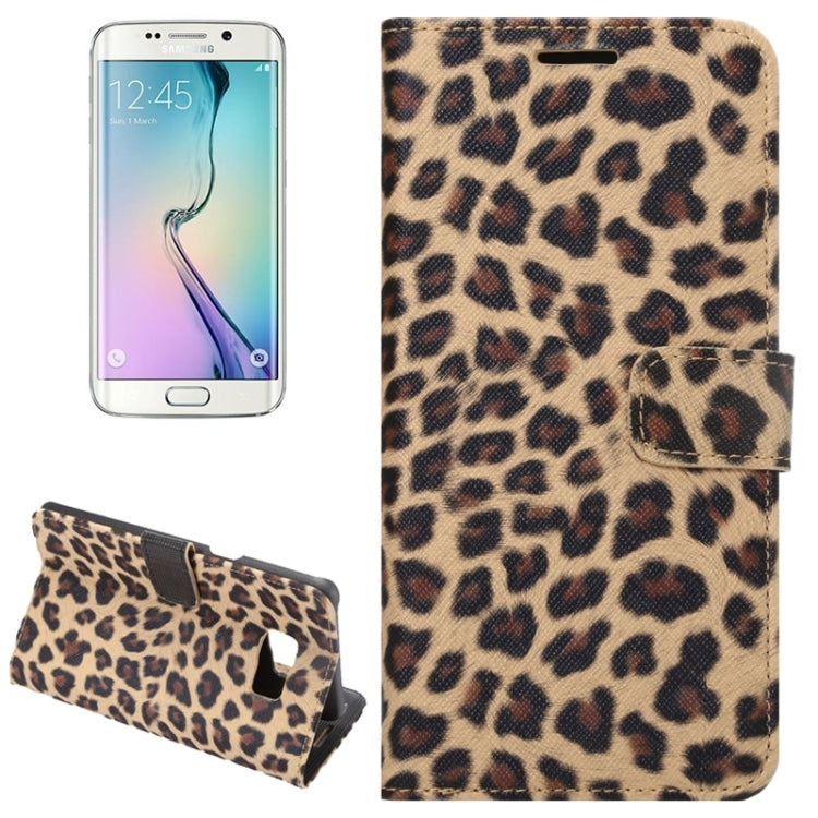 For Galaxy S6 Edge+ / G928 Sexy Leopard Texture Horizontal Flip Leather Case with Wallet & Card Slots & Holder (Yellow)