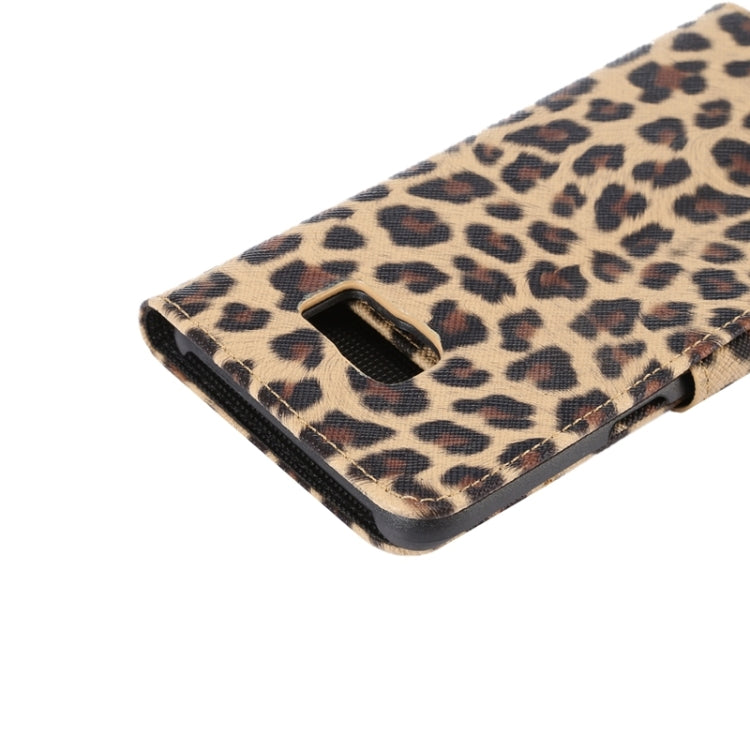 For Galaxy S6 Edge+ / G928 Sexy Leopard Texture Horizontal Flip Leather Case with Wallet & Card Slots & Holder (Yellow)