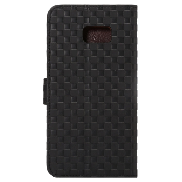 For Galaxy S6 Edge+ / G928 Plaid Patterns Horizontal Flip Leather Case with Card Slots and Holder