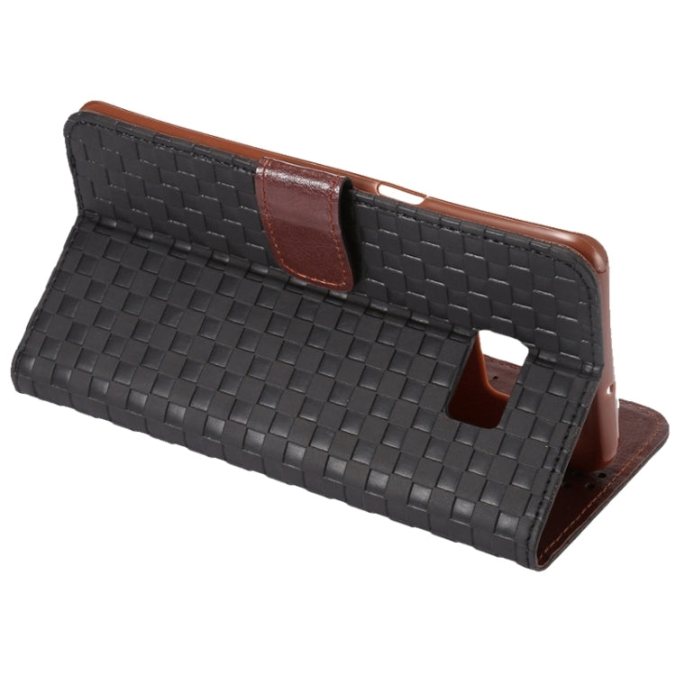 For Galaxy S6 Edge+ / G928 Plaid Patterns Horizontal Flip Leather Case with Card Slots and Holder