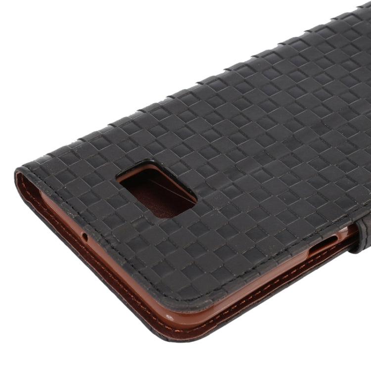 For Galaxy S6 Edge+ / G928 Plaid Patterns Horizontal Flip Leather Case with Card Slots and Holder