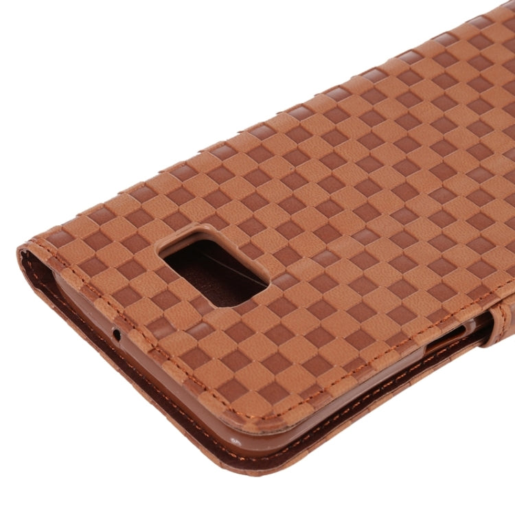 For Galaxy S6 Edge+ / G928 Plaid Patterns Horizontal Flip Leather Case with Card Slots and Holder