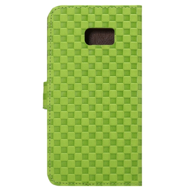 For Galaxy S6 Edge+ / G928 Plaid Patterns Horizontal Flip Leather Case with Card Slots and Holder