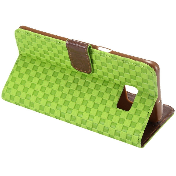 For Galaxy S6 Edge+ / G928 Plaid Patterns Horizontal Flip Leather Case with Card Slots and Holder
