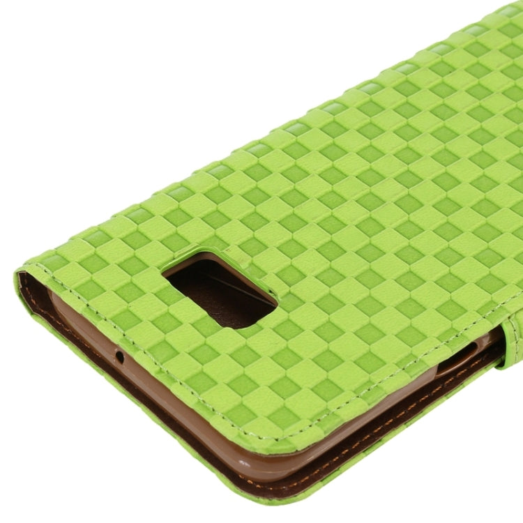 For Galaxy S6 Edge+ / G928 Plaid Patterns Horizontal Flip Leather Case with Card Slots and Holder