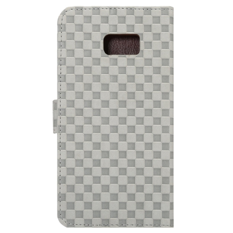 For Galaxy S6 Edge+ / G928 Plaid Patterns Horizontal Flip Leather Case with Card Slots and Holder