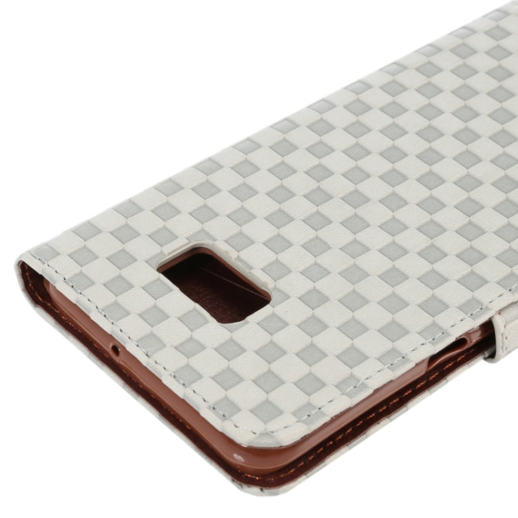 For Galaxy S6 Edge+ / G928 Plaid Patterns Horizontal Flip Leather Case with Card Slots and Holder