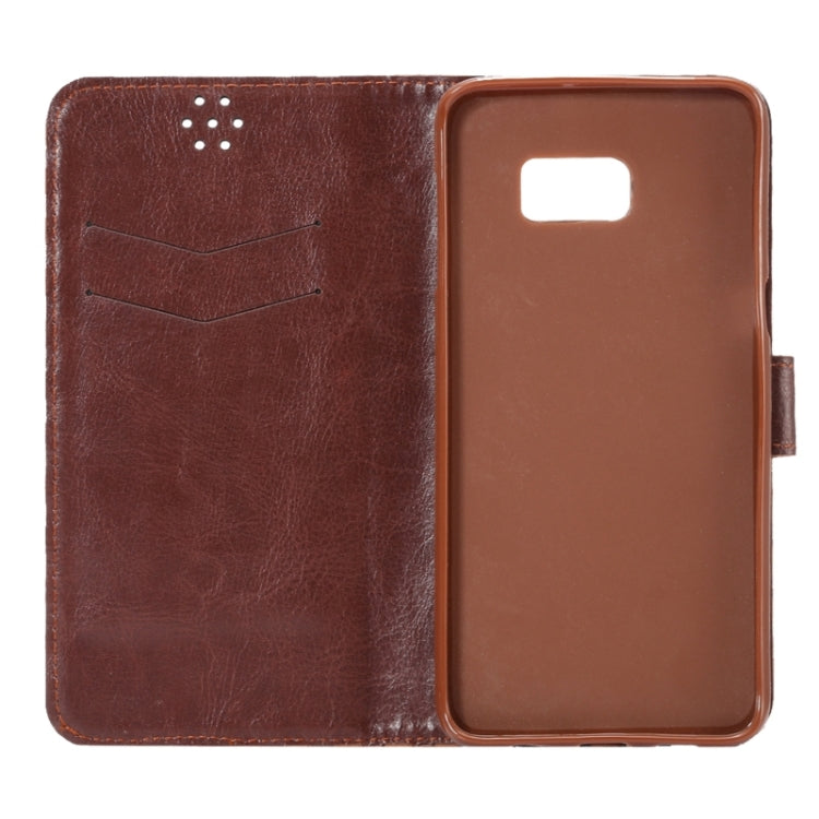 For Galaxy S6 Edge+ / G928 Plaid Patterns Horizontal Flip Leather Case with Card Slots and Holder