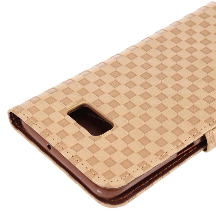 For Galaxy S6 Edge+ / G928 Plaid Patterns Horizontal Flip Leather Case with Card Slots and Holder
