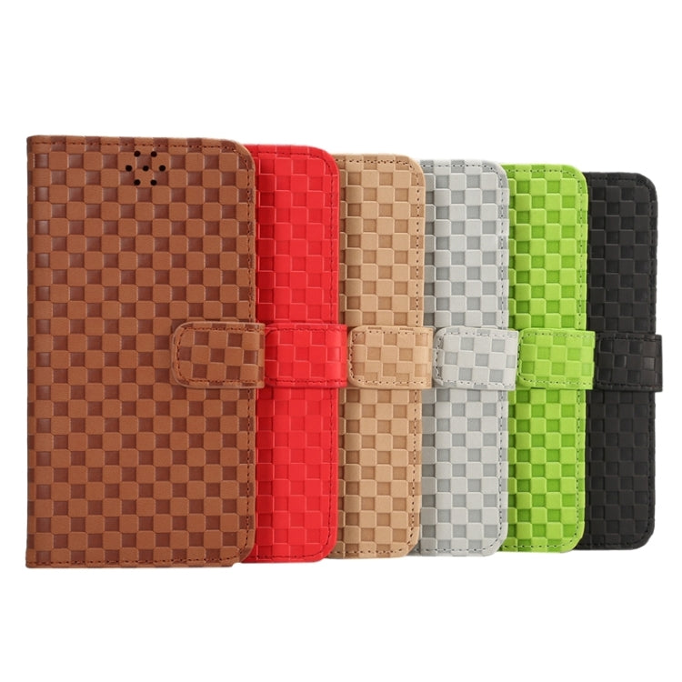 For Galaxy S6 Edge+ / G928 Plaid Patterns Horizontal Flip Leather Case with Card Slots and Holder