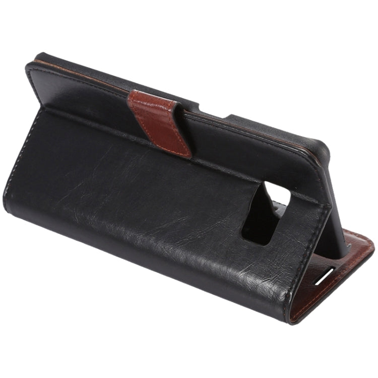 For Galaxy S6 Edge+ / G928 Crazy Horse Texture Horizontal Flip Solid Color Leather Case with Wallet & Card Slots & Holder