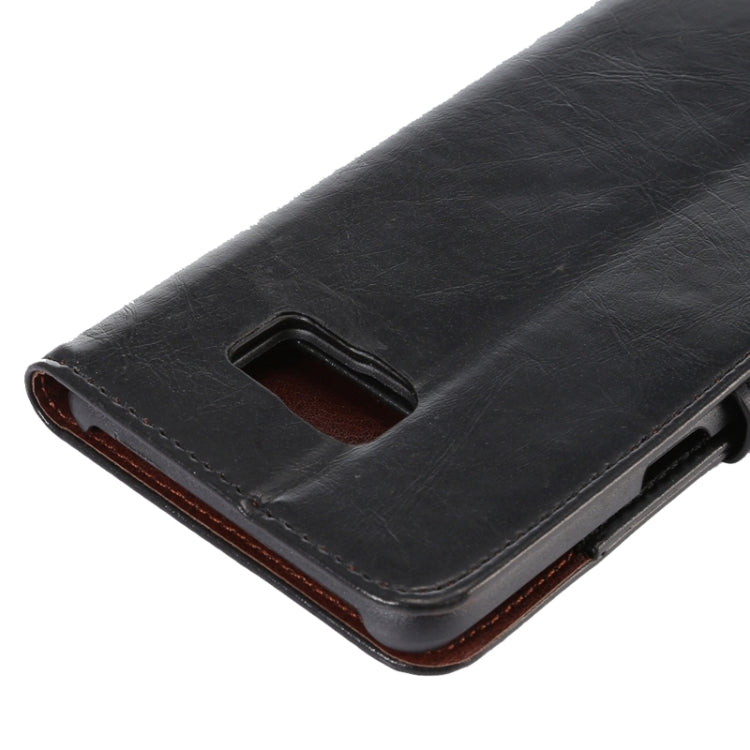 For Galaxy S6 Edge+ / G928 Crazy Horse Texture Horizontal Flip Solid Color Leather Case with Wallet & Card Slots & Holder