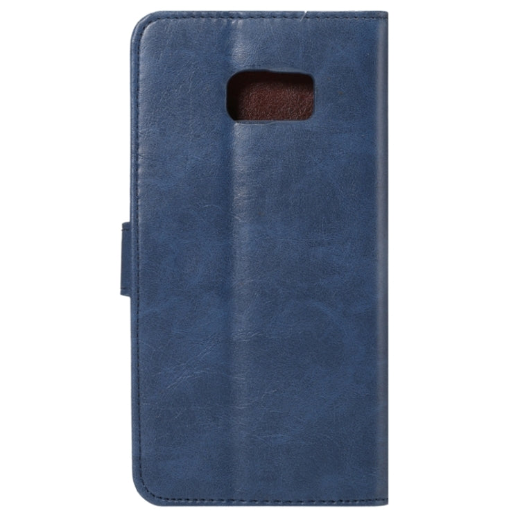 For Galaxy S6 Edge+ / G928 Crazy Horse Texture Horizontal Flip Solid Color Leather Case with Wallet & Card Slots & Holder