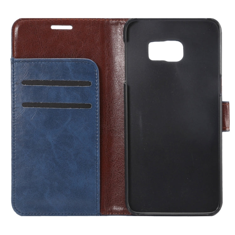 For Galaxy S6 Edge+ / G928 Crazy Horse Texture Horizontal Flip Solid Color Leather Case with Wallet & Card Slots & Holder