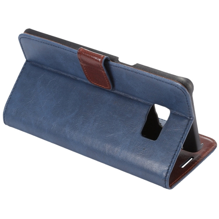 For Galaxy S6 Edge+ / G928 Crazy Horse Texture Horizontal Flip Solid Color Leather Case with Wallet & Card Slots & Holder