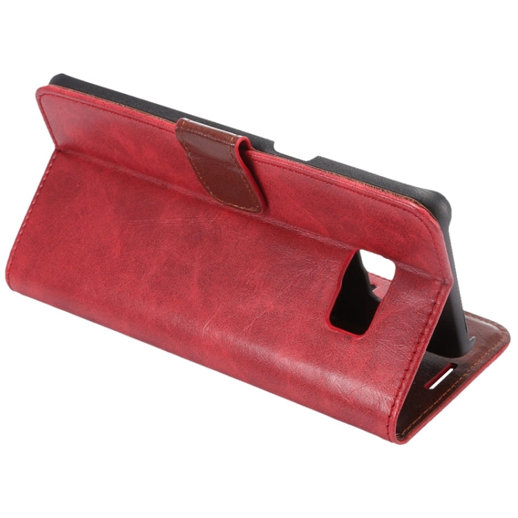 For Galaxy S6 Edge+ / G928 Crazy Horse Texture Horizontal Flip Solid Color Leather Case with Wallet & Card Slots & Holder