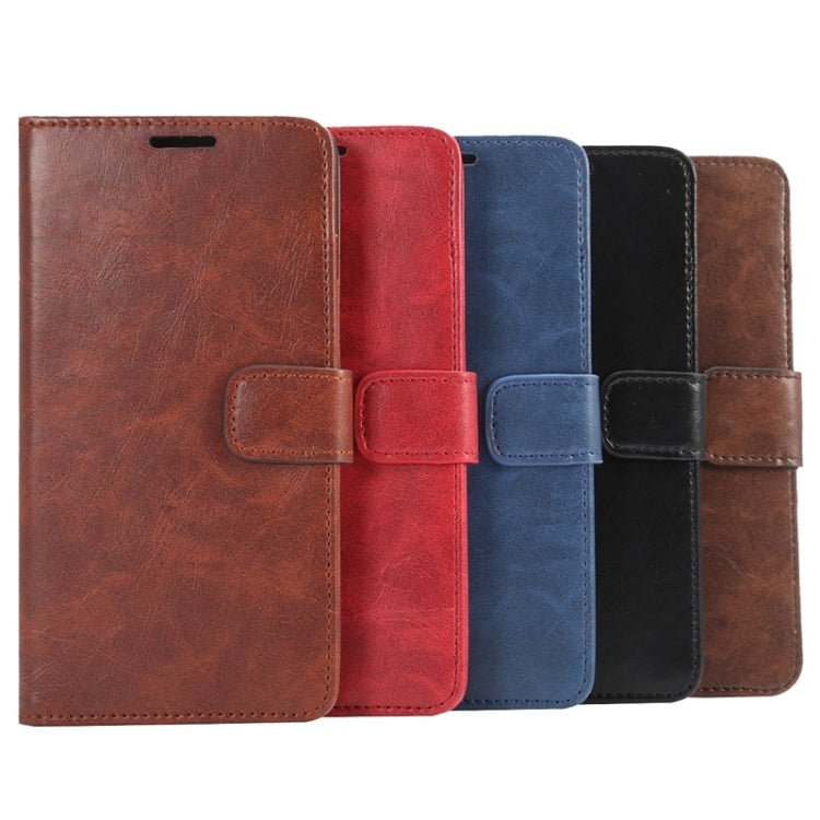 For Galaxy S6 Edge+ / G928 Crazy Horse Texture Horizontal Flip Solid Color Leather Case with Wallet & Card Slots & Holder