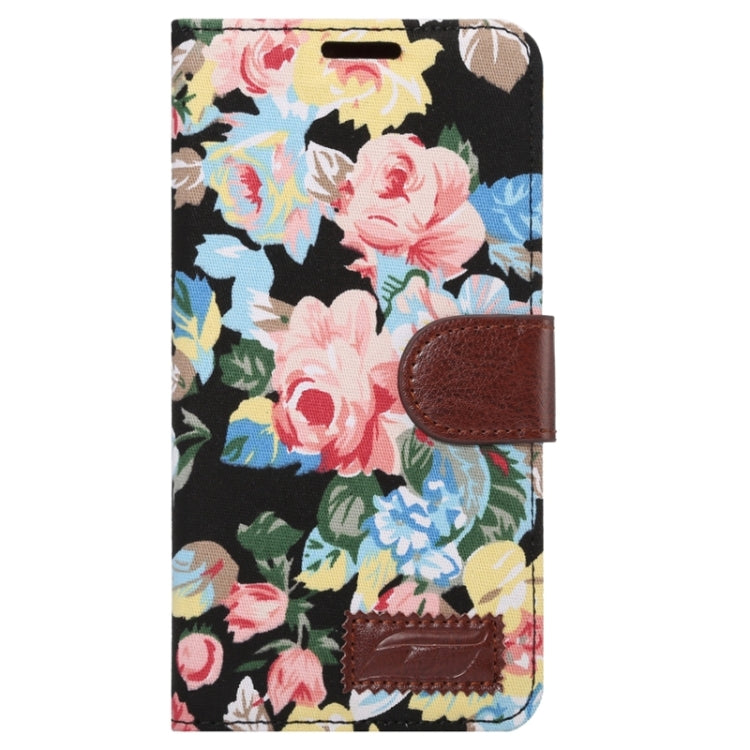 For Galaxy S6 Edge+ / G928 Flower Pattern Cloth Surface Horizontal Flip Leather Case with Wallet & Card Slots & Holder