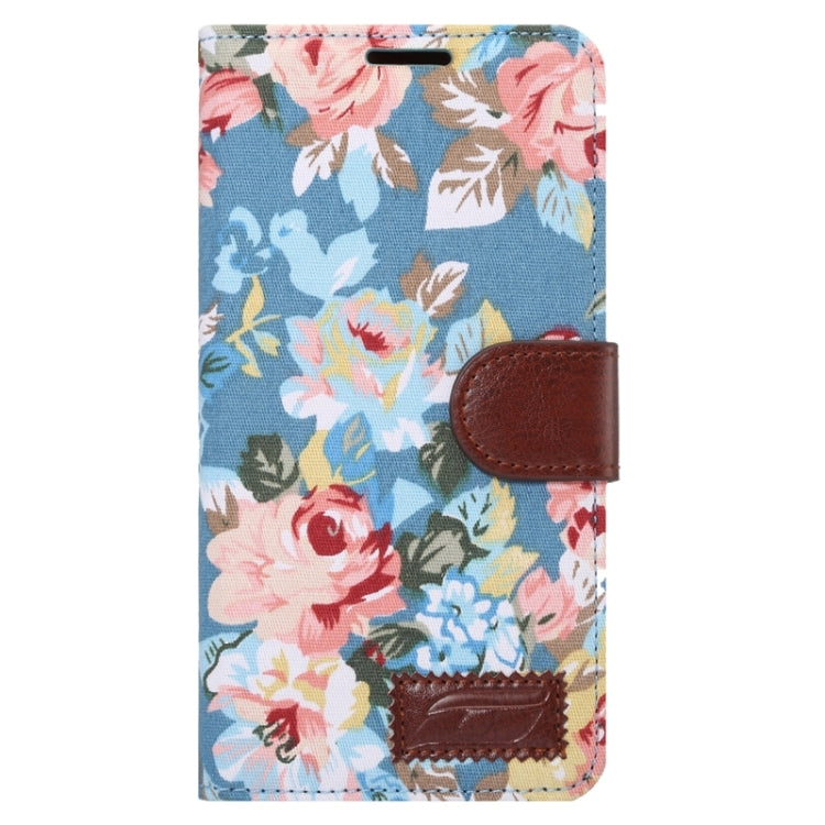 For Galaxy S6 Edge+ / G928 Flower Pattern Cloth Surface Horizontal Flip Leather Case with Wallet & Card Slots & Holder