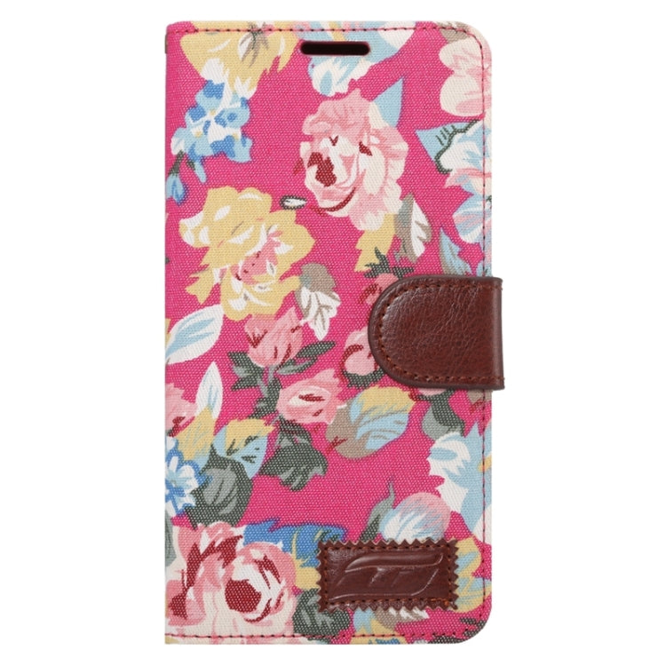 For Galaxy S6 Edge+ / G928 Flower Pattern Cloth Surface Horizontal Flip Leather Case with Wallet & Card Slots & Holder